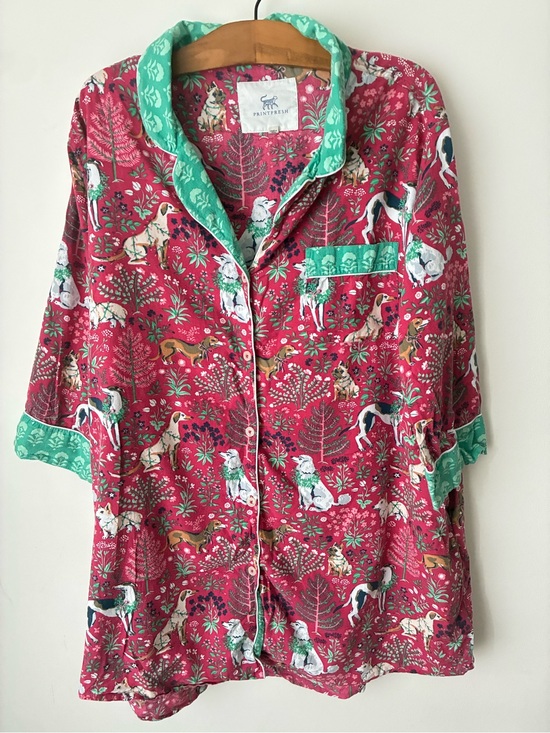 Printfresh Other - PRINTFRESH Pajamas Women’s 2X Happy Howlidays Dog Christmas Print Top Only
